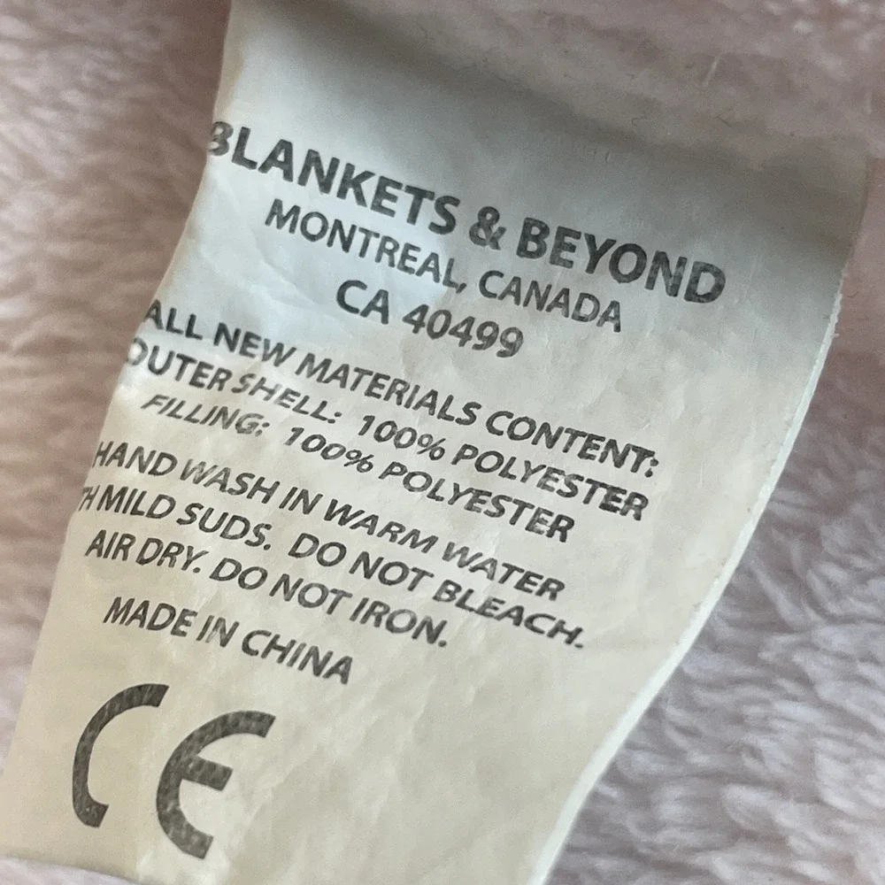 Blankets &‎ Beyond Pink White Minky Dot Bunny Rabbit Soft Comfort